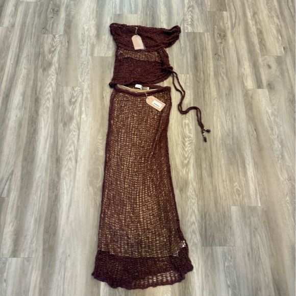 Meshki Mauve Knit Skirt Set - Picture 2 of 4